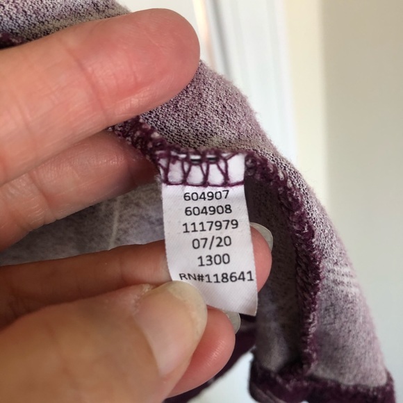 Lane Bryant Purple and Abstract White Line Swing Tee with 3/4 Sleeves - Picture 5 of 12